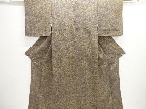 縮緬地家屋に草花模様小紋着物